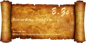 Boronkay Zsófia névjegykártya